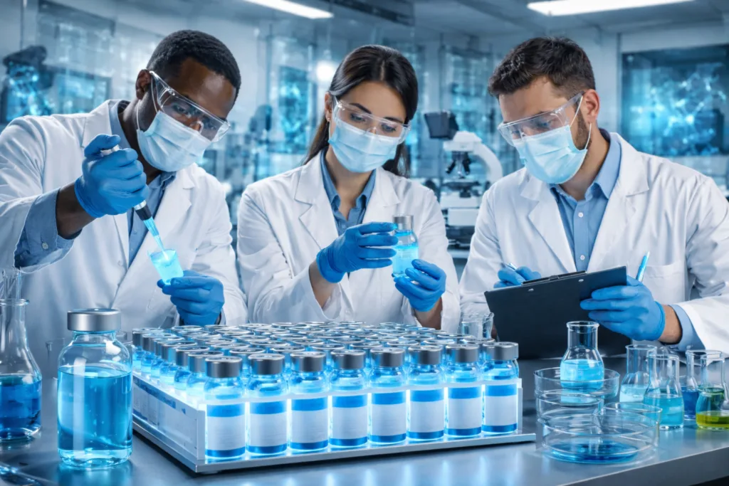 LIBERTY PERSONNEL STUDYING PEPTIDE BLENDS GLOW FROM LIBERTY PEPTIDES